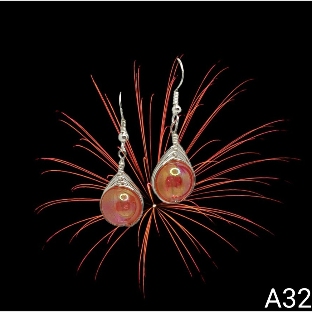 Acrylic Shimmering Sphere Earrings